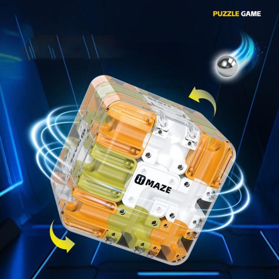 1/2 шт. Кубик-лабиринт с перекатывающимся шариком, головоломка, 3D-пазл, кубик-лабиринт для снятия стресса, тренировка логического мышления, кубик-лабиринт с бусинами, развивающая игрушка