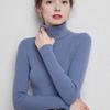 Women Bottom Sweater Turtleneck Long Sleeve Slim Fit Knitting Tops Solid Color Ribbed Tops Daily Wear