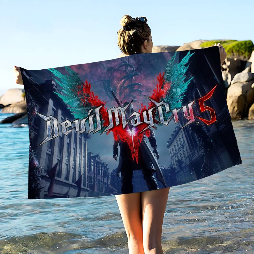 D-Devil May Cry Банное полотенце Микрофибра Мягкое Впитывающее Дышащее Для Девочки Детей Декоративное Мультяшное Пляжное полотенце