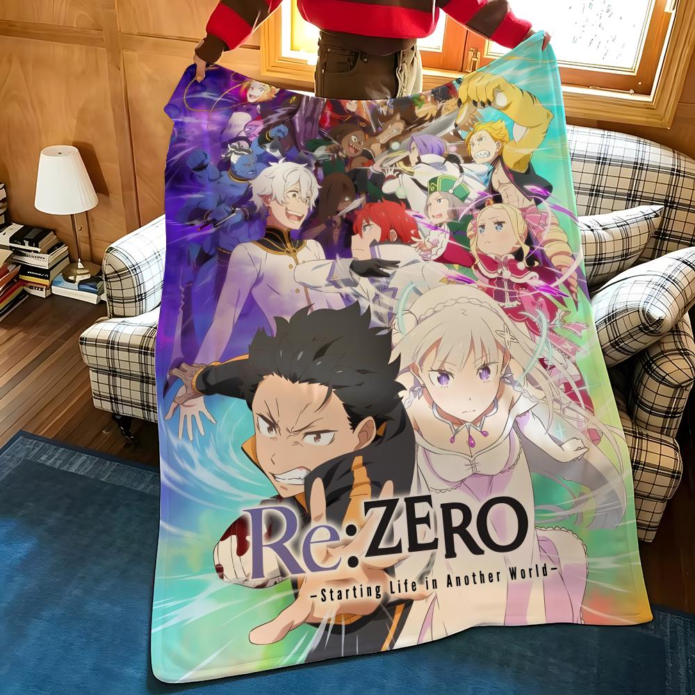 Anime R-Re Z-Zerosss Throw Flannel Blanket Suitable for Sofas Beds Offices Travel, Camping Chairs