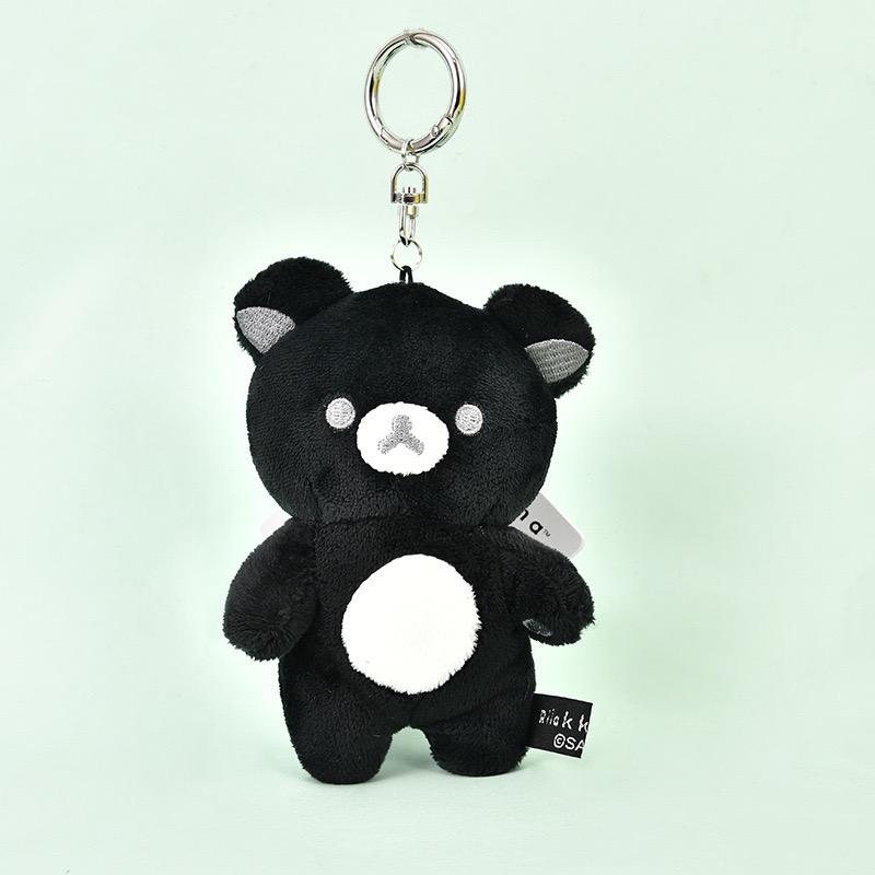 New Relax Bear Black & White Plush Keychain Cartoon Panda Tang Suit Bear kuma Bear Kiiroitori Stuffed Pendant Backpack Charm
