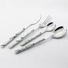 4 шт., столовая посуда с деревянной ручкой, набор столовых приборов из нержавеющей стали в стиле вестерн, нож, вилка, кофейная чайная ложка, столовое серебро, кухонный набор посуды