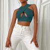 Women's Crisscross Cut Out Vest  Wrap  Solid Cami Tank Tops