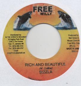 7-дюймовая пластинка SIZZLA / ZAHAIR - Rich And Beautiful / Nuh Thief NONE Free Willy Ямайка Регги, Ска и Даб Б/у