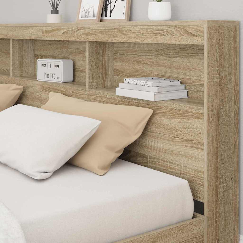 Storage Headboard Sonoma Oak 200 cm Particleboard