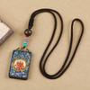 Tibetan Thangka Necklace Ebony Buddha Pendant Men's and Women's Long Simple Sweater Chain Retro Accessories