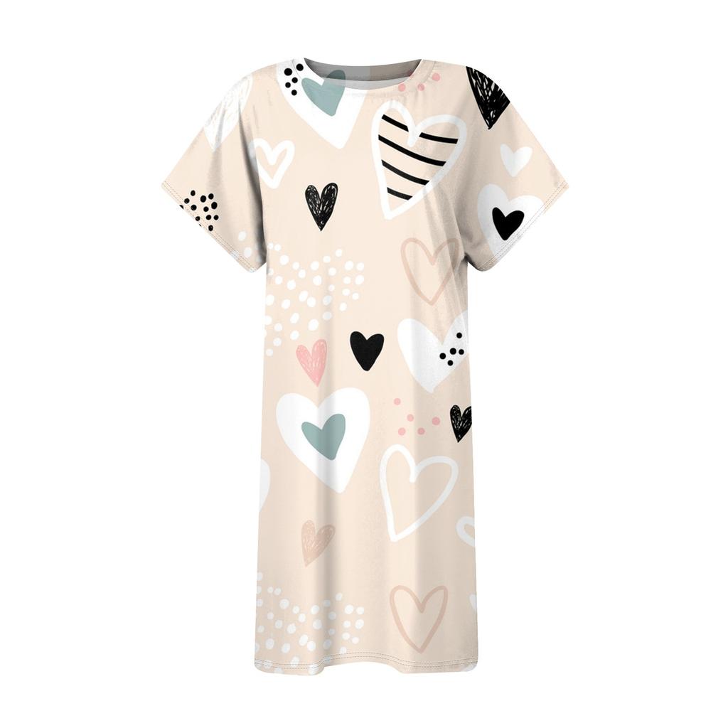 Женские повседневные однотонные пуловеры с круглым вырезом и короткими рукавами, платья с разрезом