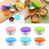 6pcs Multifunctional 304 Stainless Steel Sauce Dish With Silicone Lid, Sealed And Leak-proof Sauce Dish Tool Accessories Preserved Saucer