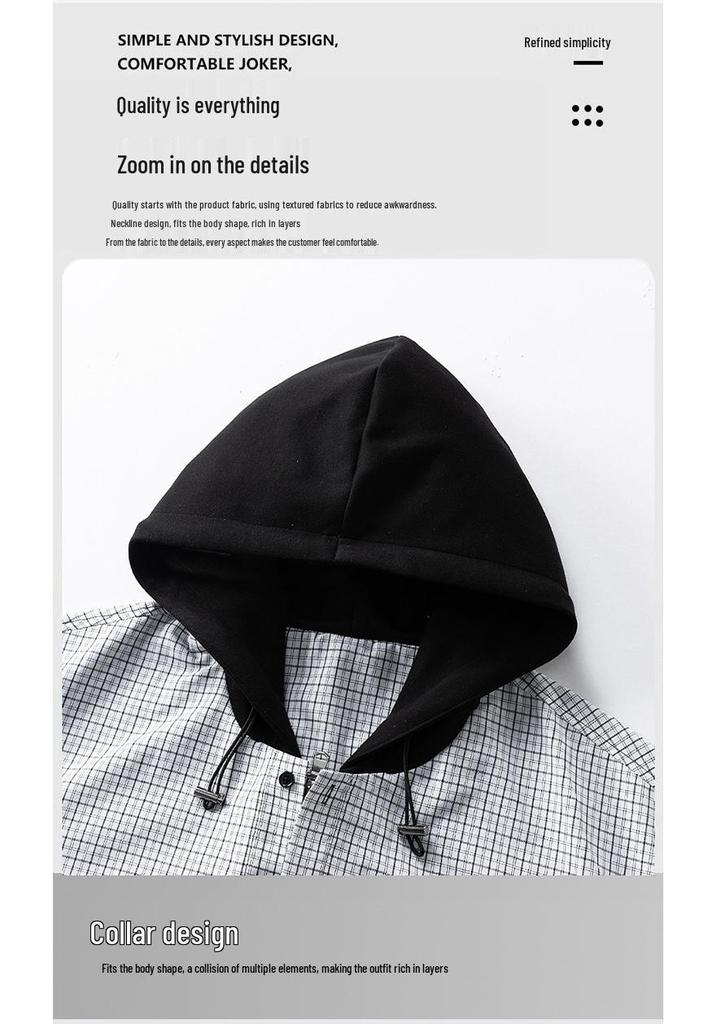 Unisex Trendy Hooded Faux Two-Piece Jacket for Youthful Style