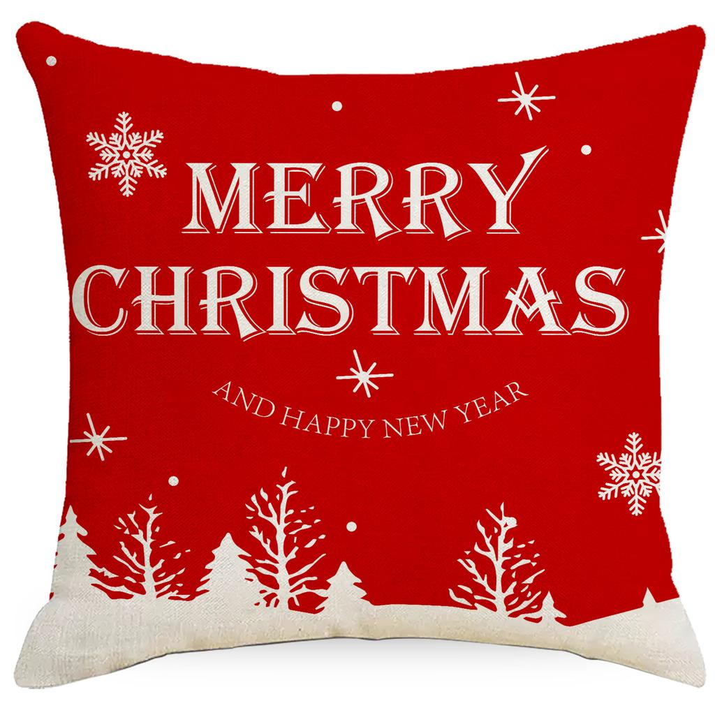 Домашний декор, красная наволочка с рождественским принтом, домашняя полиэстеровая наволочка, декоративная подушка, чехол для диванной подушки, Funda de Almohada