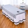 Wrinkle-Resistant Quick-Dry White Massage Bed Sheet with Face Hole - Mercerized Cotton, Washable for Beauty Salons