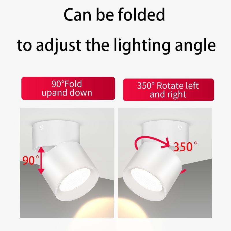Светодиодный точечный светильник, складной точечный светильник поверхностного монтажа, 220 В, 10/15 Вт, точечные лампы, домашнее декоративное освещение для гостиной, кухни