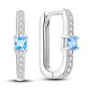 New 925 Sterling Silver Earrings Crystal Me Pave Circular U-shape Stars Hoop Earring for Women Making Jewelry Gift Dropshipping