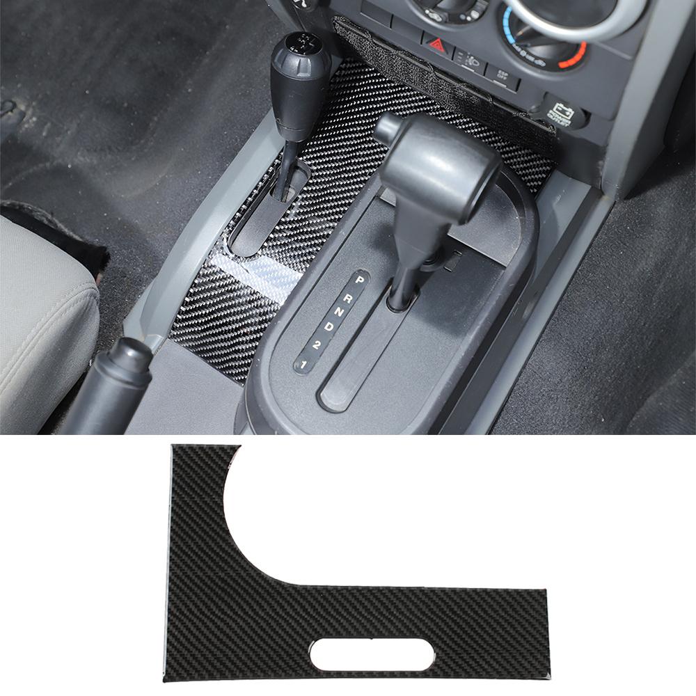 Автомобильная панель переключения передач, декоративная крышка, наклейки для Jeep Wrangler JK 2007 2008 2009 2010, аксессуары для интерьера из настоящего карбона