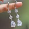 Современные свадебные серьги серебряного цвета с кристаллами груши и кубическим цирконом, эстетические висячие серьги для женщин, модные ювелирные изделия