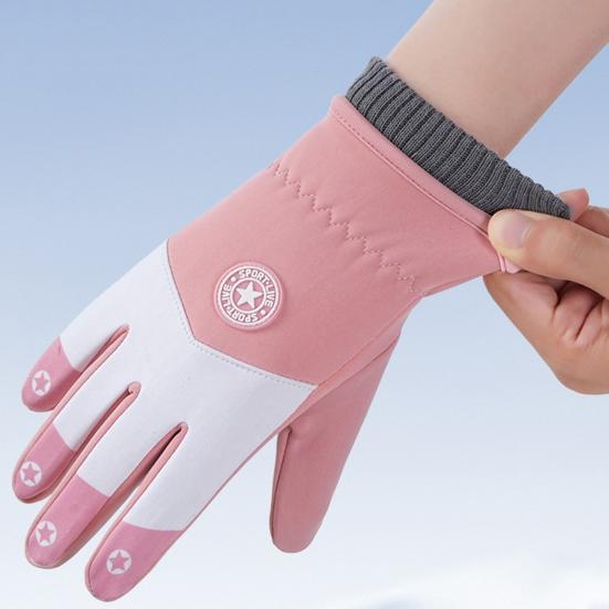 Детские лыжные перчатки Водонепроницаемые с флисовой подкладкой Зимние перчатки Теплые Ветрозащитные перчатки с нескользящими ладонями для мальчиков девочек Лыжи Сноуборд Велоспорт