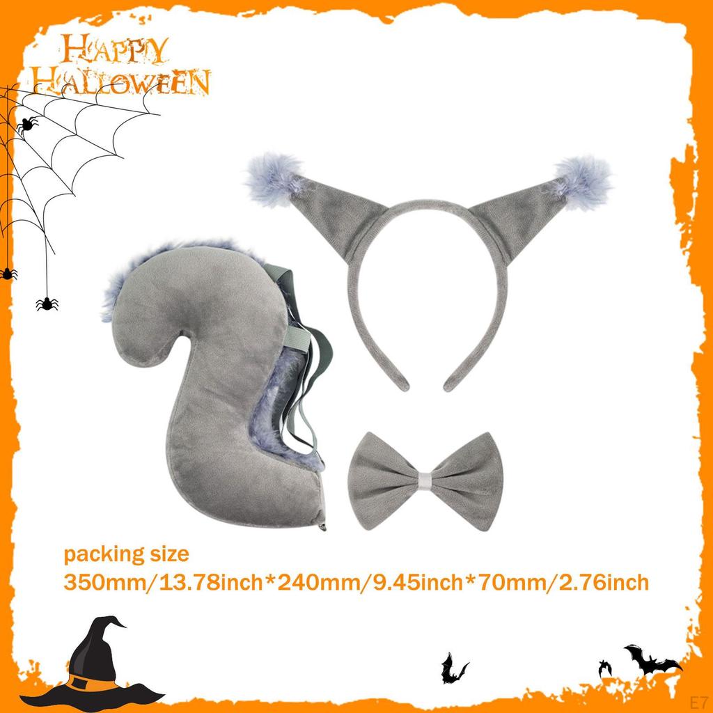 Animal Tail Costume Kit Cosplay Dress Up Headwear Headband for Christmas Holiday