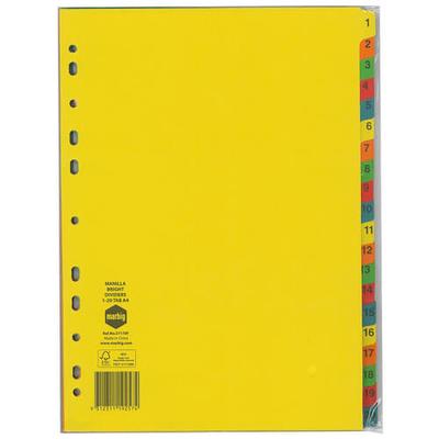 Разделители Marbig Manilla Bright (A4) (1-20 Таб)
