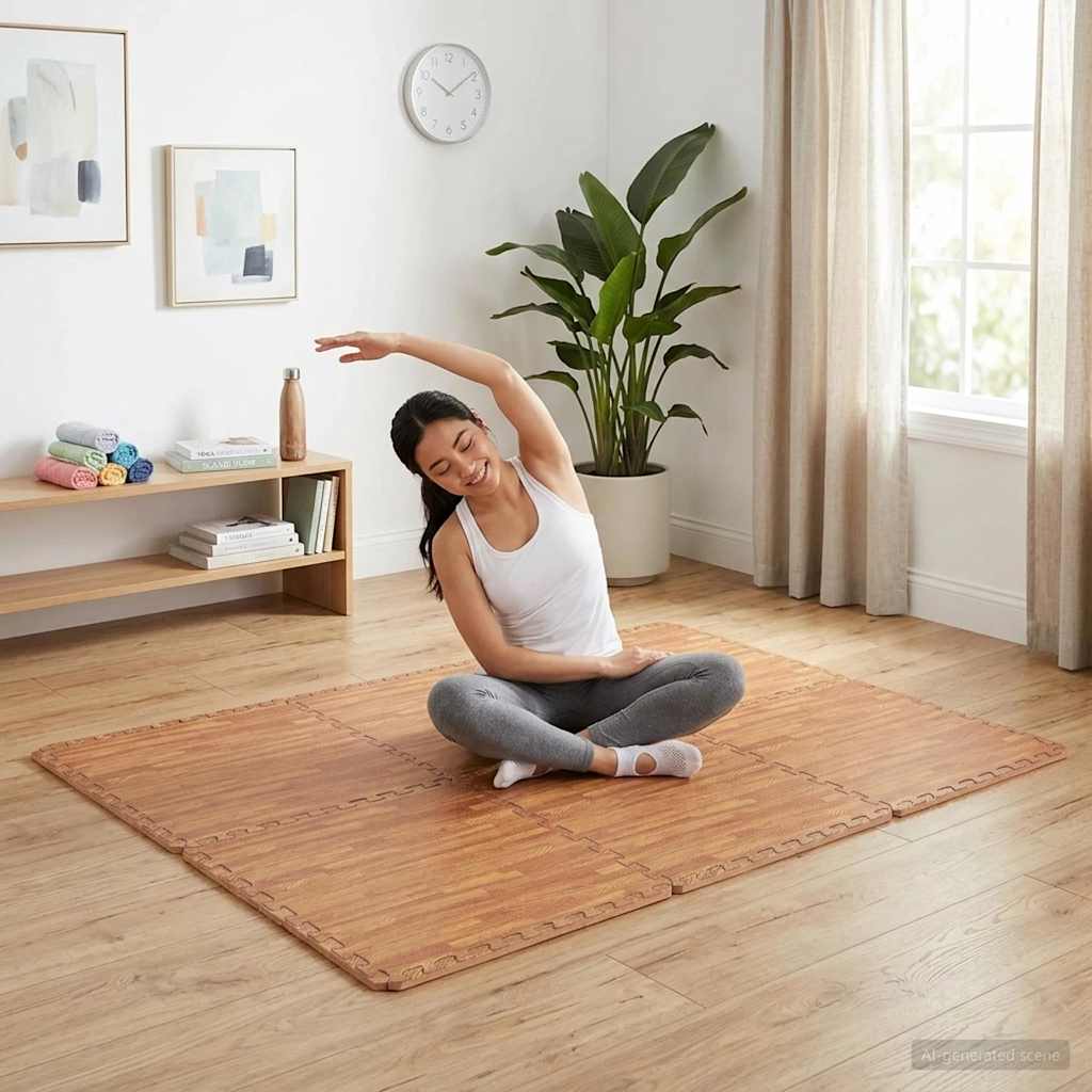 Floor Mats 6 pcs Wood Grain Pattern 2.16 m² EVA Foam
