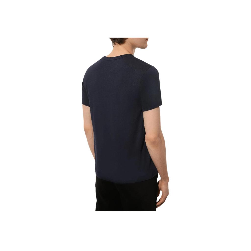 Emporio Armani Мужская футболка с принтом логотипа SS24, круглый вырез, черная 211818-3R485-00020