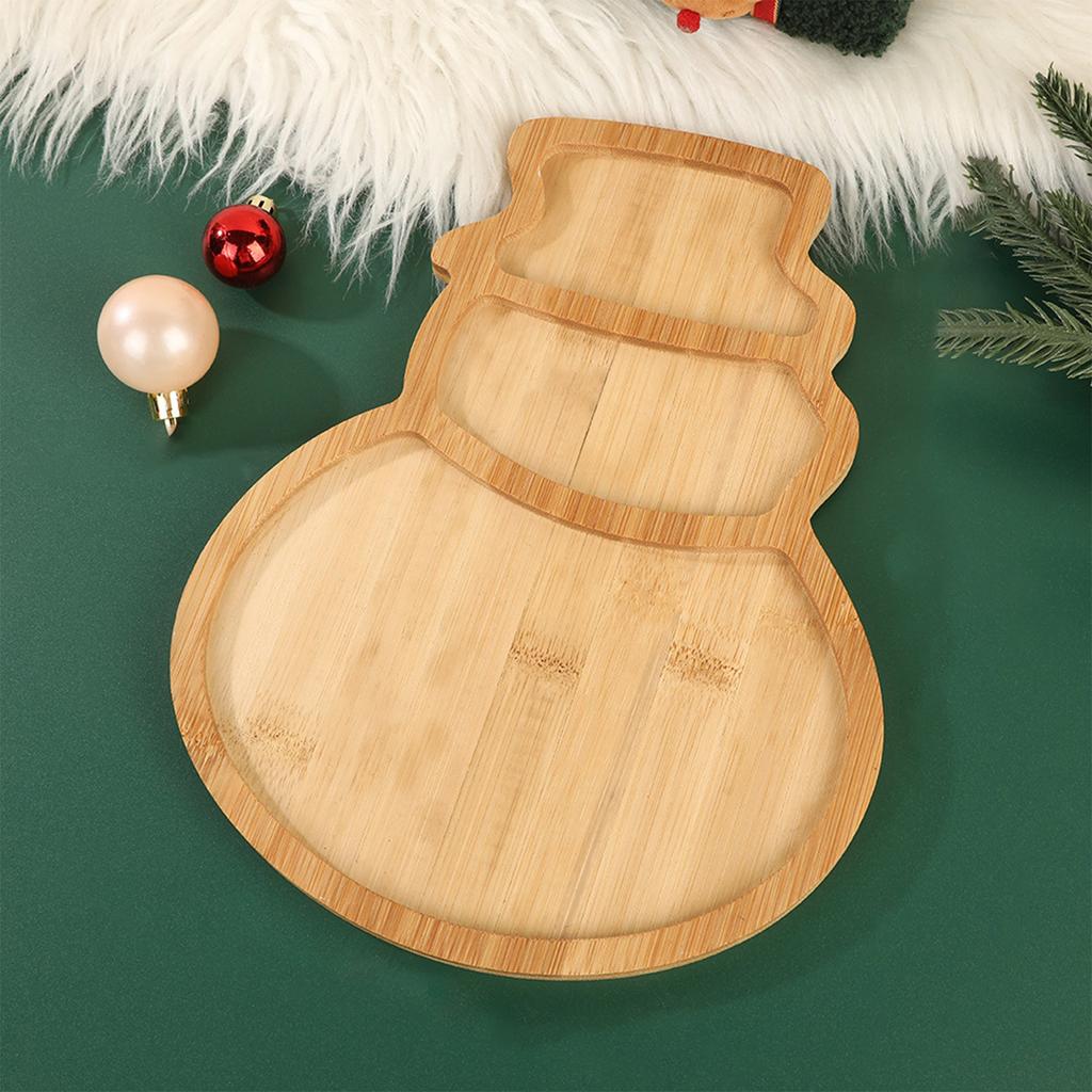 Рождественский Деревянный Поднос Рождественская Елка Рождественская Шапка Лось Тарелка Для Еды Хранение Еды Поднос из Массива Дерева Тарелка для Фруктов Десертов Украшения для Вечеринки