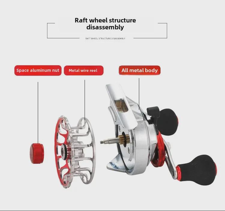 Kemalong All-Metal Raft Fishing Reel with One-Button Release