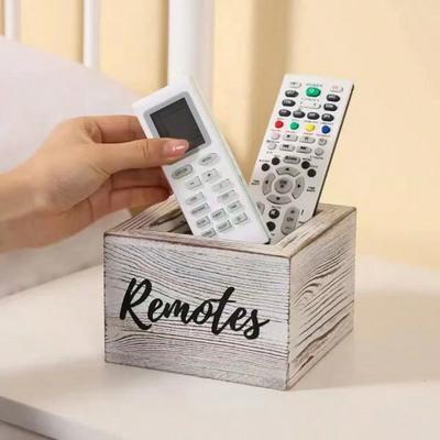 1 шт. Классическая деревянная коробка для хранения пультов дистанционного управления в деревенском стиле - Многоцелевая полка-корзина для организации аксессуаров домашнего кинотеатра