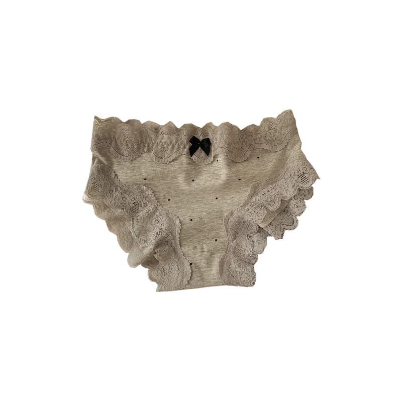 French Retro Lace-Trimmed All-Cotton Antibacterial Women's Triangle Briefs
