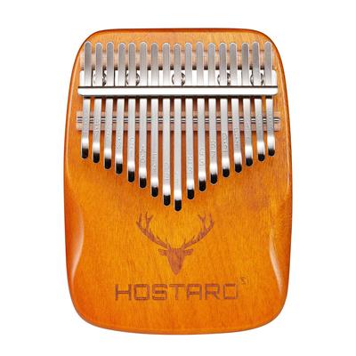 Калимба Hostaro, 17 клавиш, цельный инструмент, популярный, с защитным чехлом, подходит для начинающих, японское руководство (Органический коричневый)