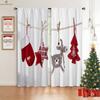 Рождественские украшения Шторы Деревянные лоси Снеговик Принт Шторы Детская комната Ресторан Праздничные украшения Шторы для вечеринки 2 шт.