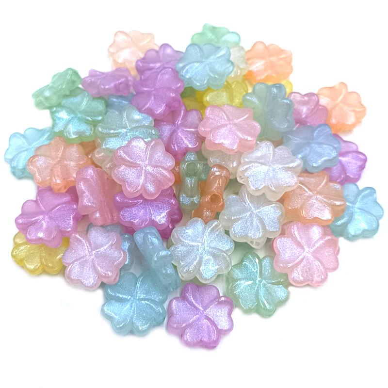 Для ручной работы акриловые свободные бусины изготовление ювелирных изделий своими руками ювелирные аксессуары флуоресцентные клеверные бусины 10 шт. подвески бусины