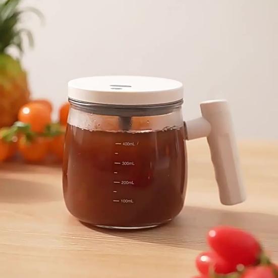 Электрическая кружка для перемешивания Автоматическая кружка для кофе Пищевой класс Без BPA Перезаряжаемая от USB Легко чистить Самоперемешивающаяся кружка с крышкой