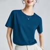 Mercerized Cotton T-shirt Women's High-quality New Loose and Thin Outer Wear Round Neck Liquid Ammonia Short-sleeved T-shirt Bottoming Shirt