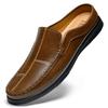 Mens Muller Shoes Four Season New Anti Slip Business Loafers Fashion Comfort Casual Slip on Flats Soft Soled Half Drag Slippers