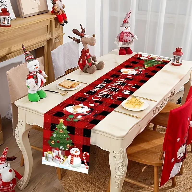 Santa Claus Christmas Table Runner Merry Christmas Decoration For Home Xmas Party Table Decor Navidad Noel New Year