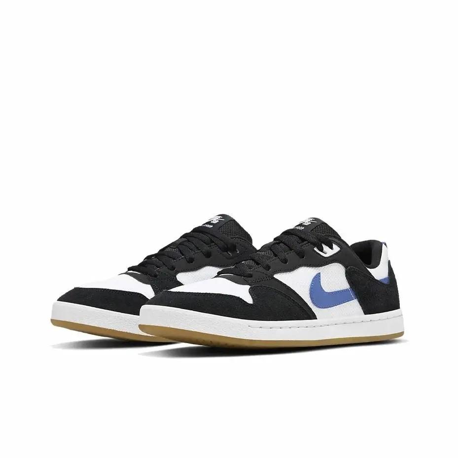 Nike SB Alleyoop Повседневная серия из синтетической кожи Модные универсальные спортивные простые низкие детские повседневные кроссовки Унисекс кроссовки Черный Белый Синий CI0882-104