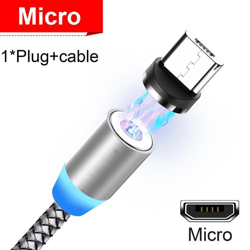 Светодиодный магнитный USB-кабель, магнит для быстрой зарядки, кабель Micro USB Type C, кабель для синхронизации данных для IPhone, Samsung, HuaWei, Xiaomi