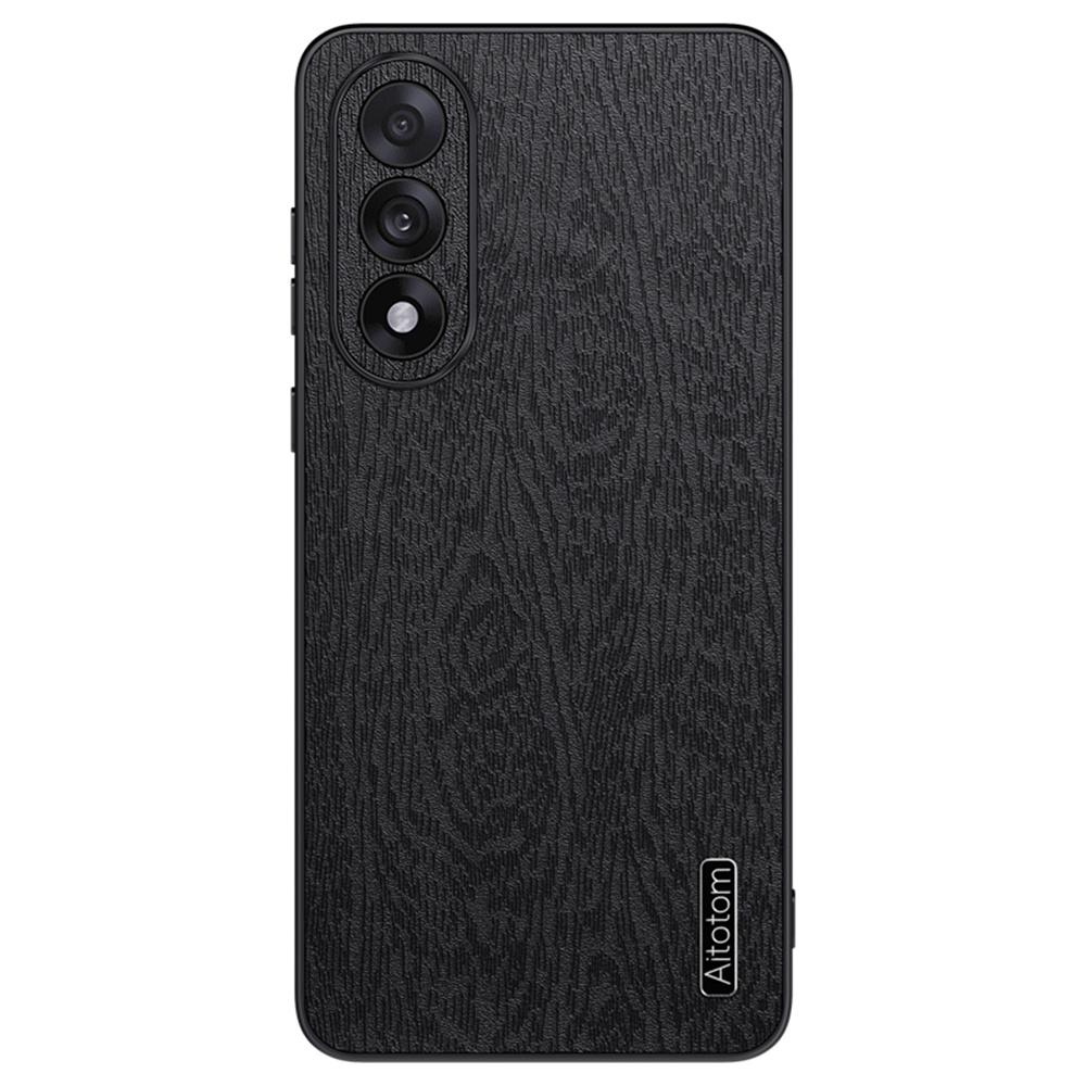 For OnePlus Ace 5 Ultra 5G Case Wood Texture PU Leather Coated PC TPU Phone Cover