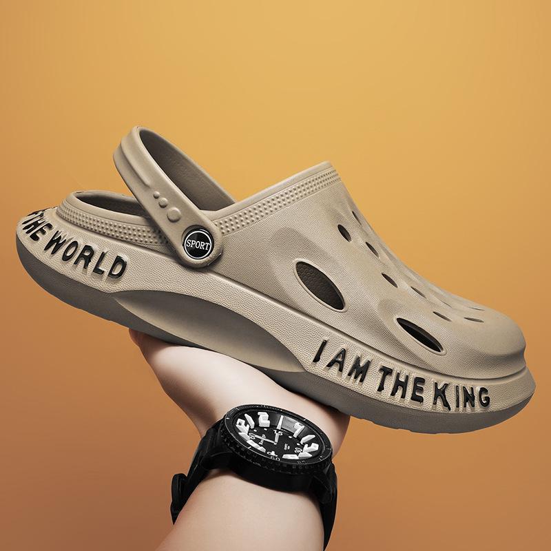 Мужские сандалии и шлепанцы с закрытым носком «Кокосовый сад» – Мягкая подошва, дышащие, модные, универсальные для пляжа.