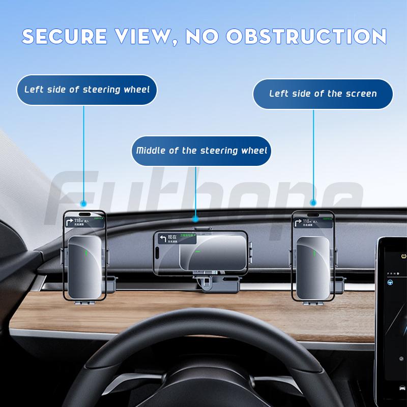 Futhope 17 мм 6-коготь панель приборной панели базовый телефон кронштейн на солнечной энергии для Tesla model 3 модель Y 4,0-7,2 дюйма держатель мобильного телефона