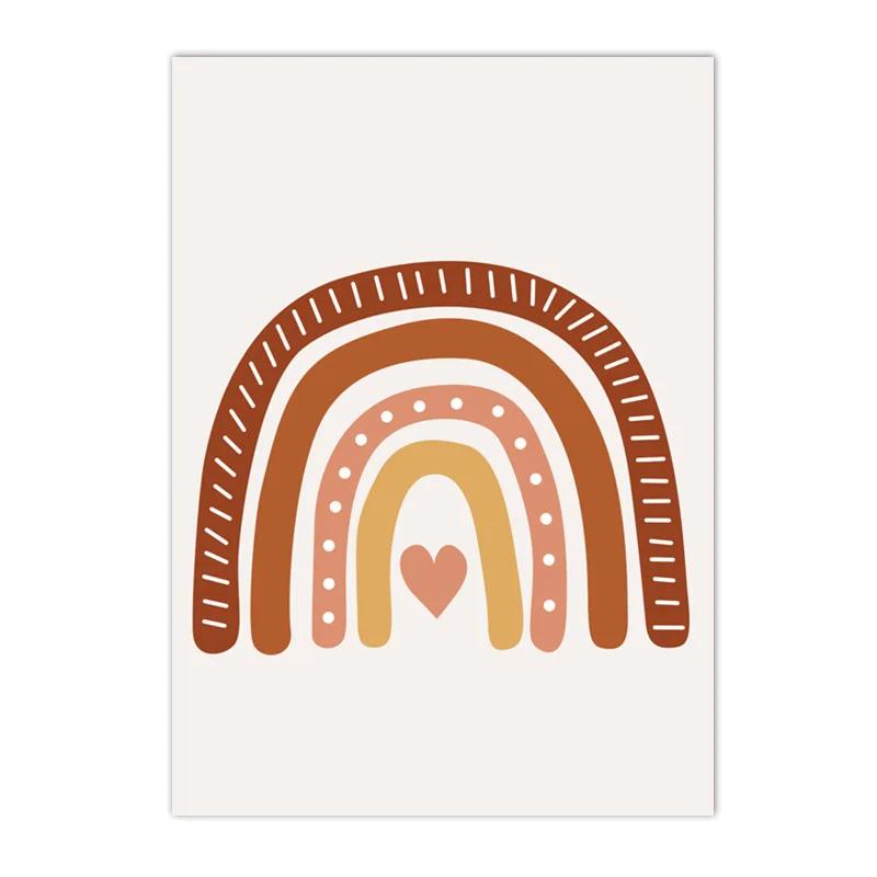 Бохо Радуга Облако Луна Солнце Сердце Постеры и Принты Скандинавское Искусство для Стен Детской Комнаты Картины Декор Дома Холст