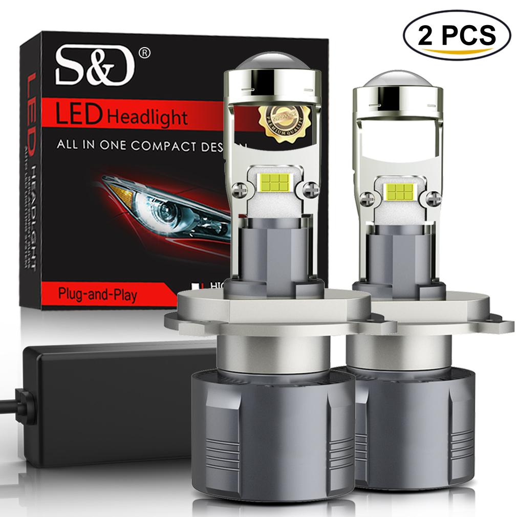 2 шт. H4 H7 светодиодные линзы проектора H8 H11 9005 HB3 9006 HB4 9012 Hir2 автомобильные лампы LHD RHD Canbus 100 Вт 30000LM мощный мини-налобный фонарь