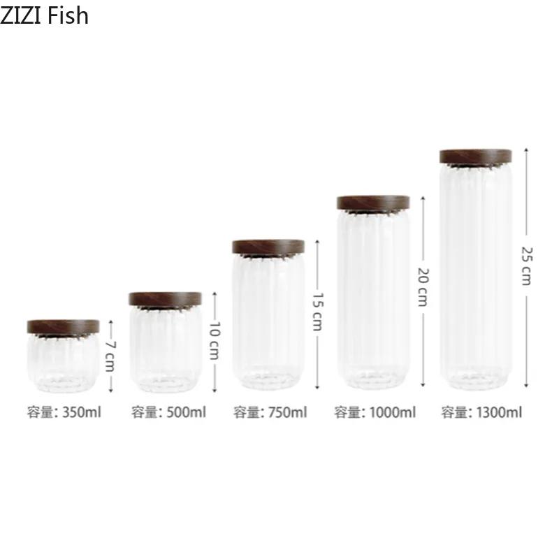 Деревянная крышка органайзер стеклянный герметичный контейнер для хранения на кухне бутылки банка герметичный пищевой контейнер имбирный диспенсер для хлопьев тайники