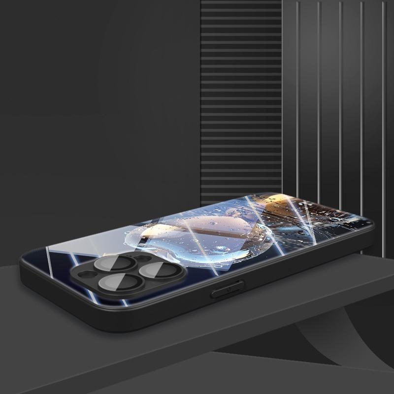 Роскошный Хрусталь в Форме Капли Воды С Рисунком Яблока Закаленное Стекло Чехол Для Телефона Для Samsung Galaxy S25 S24 S23 Ultra Plus FE