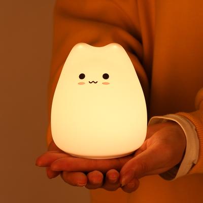 Мини Популярный Ночной Светильник Cat Baby 7-цветный Pat Touch Цвет-изменяющий Защита Глаз Спальня Прикроватный Ночной Светильник Подарок Детям
