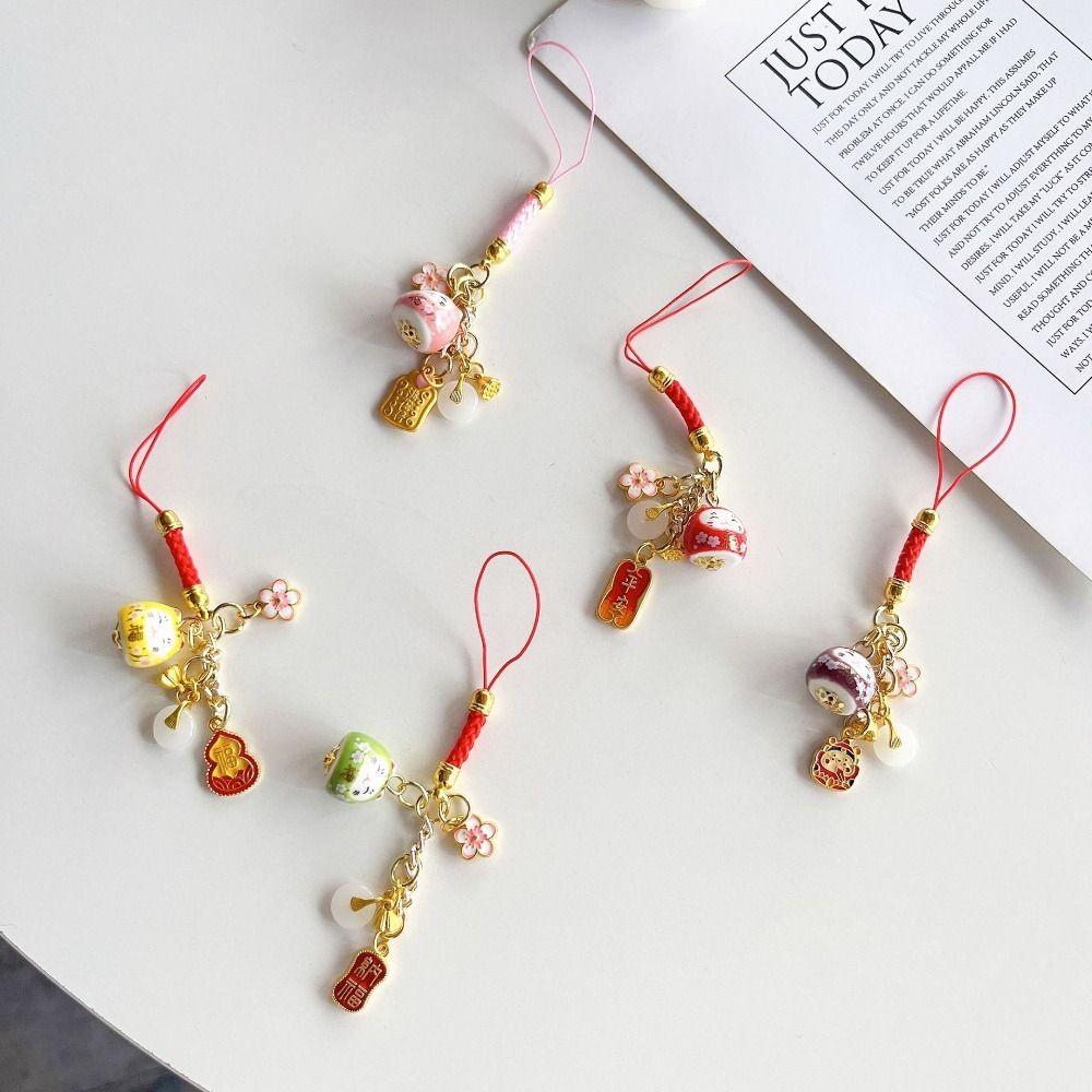 Ремешок для телефона Lucky Cat, украшение для телефона с подвеской Lucky Cat U в виде диска