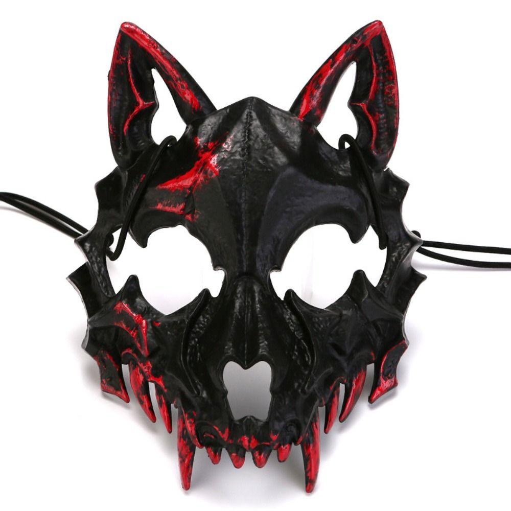 Resin Long Teeth Mask Half Mask Bloody Skull Mask Nightclub Cosplay