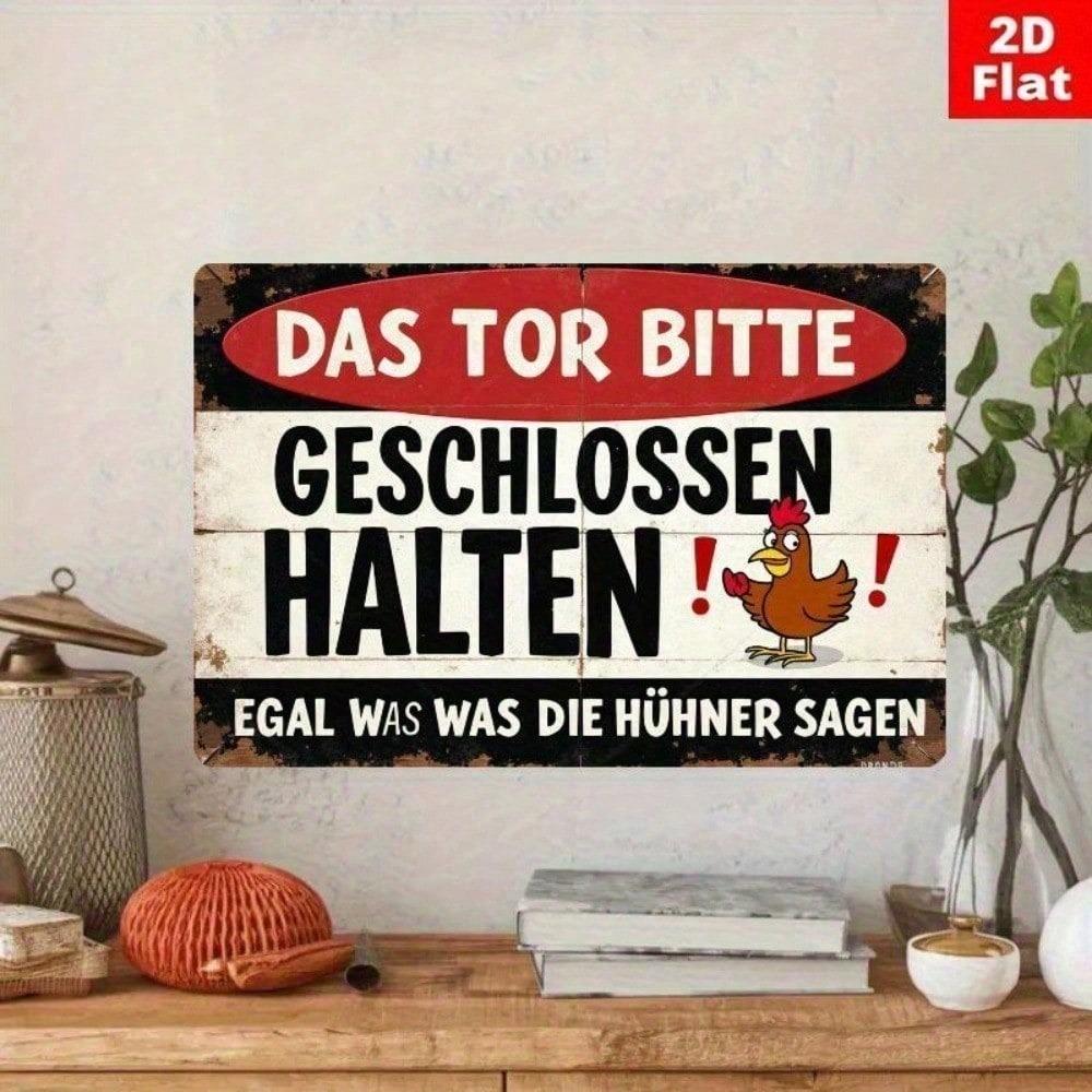 Vintage Chicken Coop Metal Sign Wall DecorGerman Farmhouse Rustic Barn Door Iron Sign