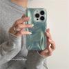 Niche premium smudged lake green water ripple mobile phone case suitable for iPhone 17 16 15 14 13 pro max anti-fall case protective case