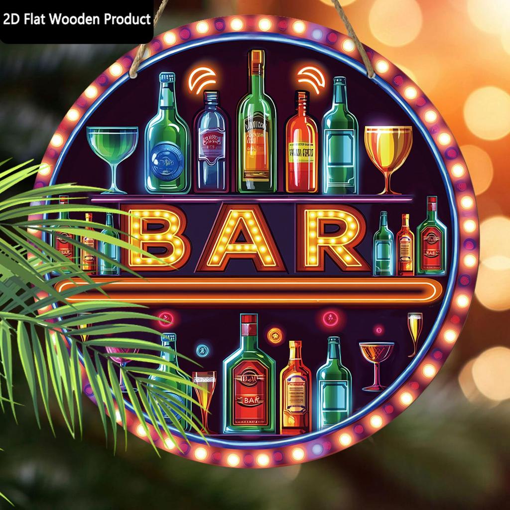 2D плоские подвесные декоративные таблички, украшение для интерьерной стены или двери, садовое украшение, рисунок - табличка "БАР", подарок на новоселье для друзей